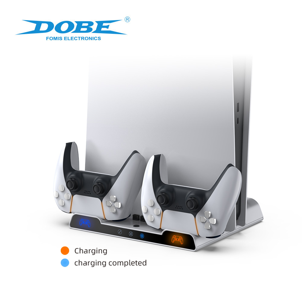 工厂直销 跨境外贸 高品质 游戏机配件 DOBE 定制多功能风扇底座 适用于PS5主机 游戏手柄控制器双座充详情图3
