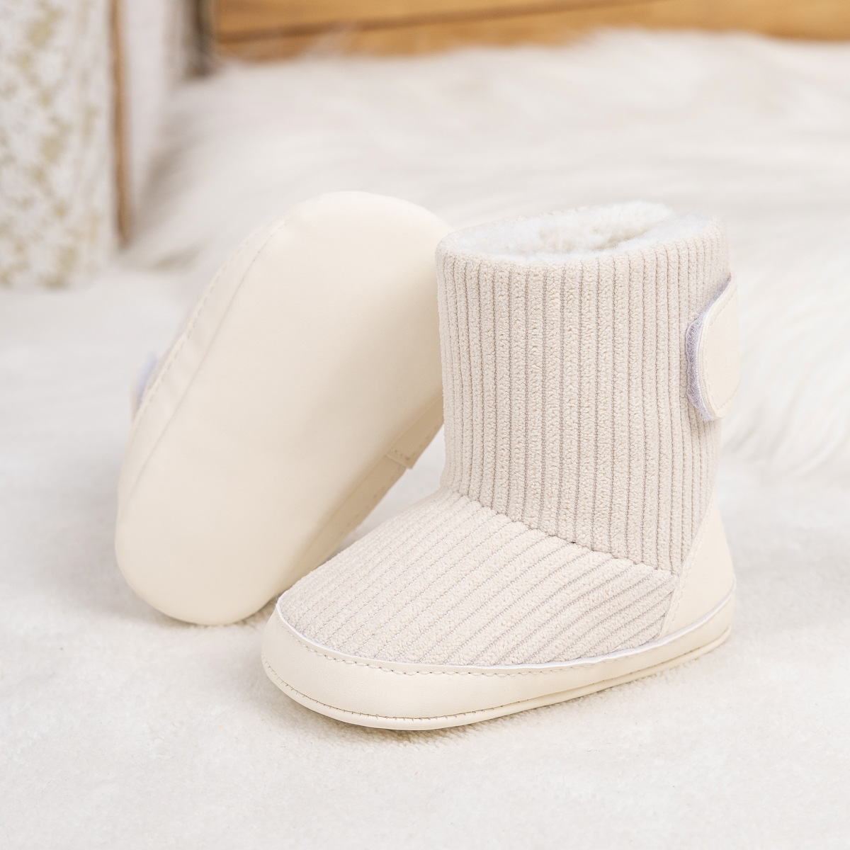 Amazon Cross-Border Winter Baby Shoes Warm Velcro Cotton Shoes And Soft Soled Baby Shoes Specification drawing