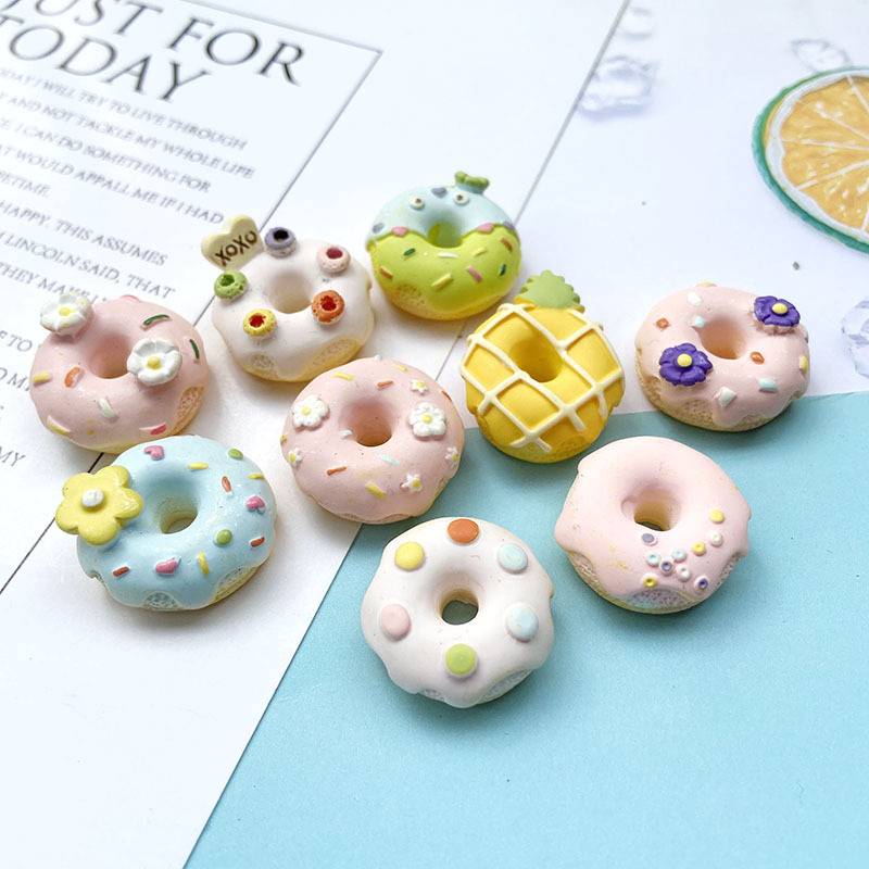 Idyllic Donuts Sweet Creative Diy Accessories Resin Accessories Homemade Cream Glue Mobile Phone Case Materials Wholesale details Picture