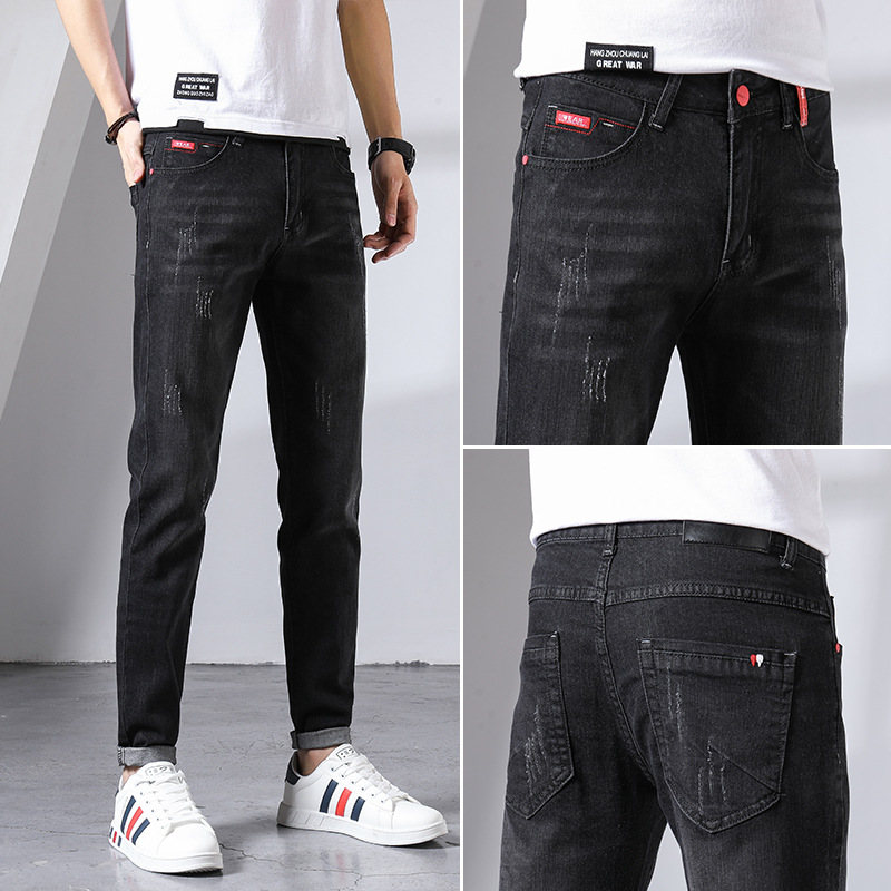 Spring and Autumn Stretch men's jeans, Korean-style slimming men's wear, versatile for small feet, 2022 new trendy and casual men's pants Application Scenario