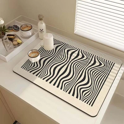 Diatom mud drain mat kitchen bar coffee machine anti-slip absorbent table mat dirty wear-resistant washable coffee table mat thumbnail