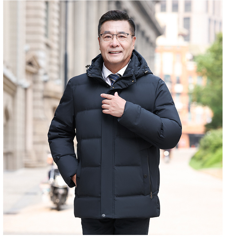羽绒服男短款加厚冬季商务爸爸装白鸭绒大码保暖外套防寒抗寒工装详情13