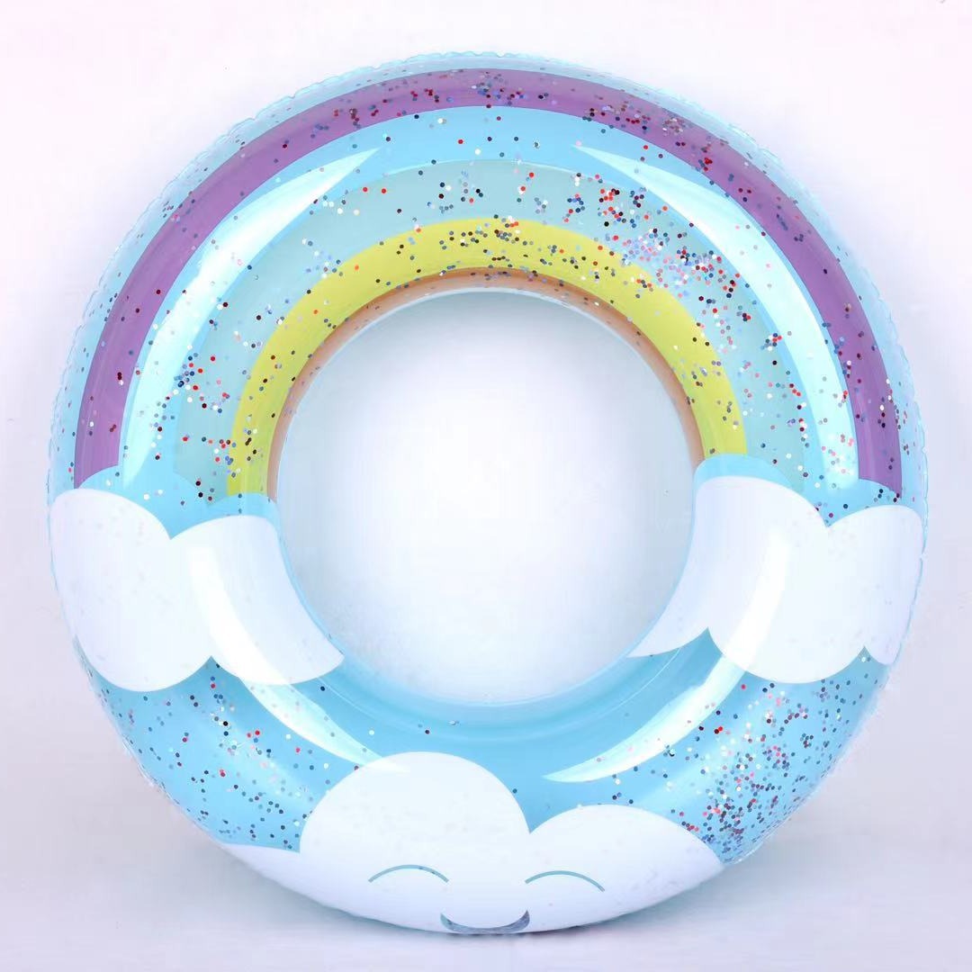Summer Swimming Circle Double Air Bag Thickened Crystal Circle Children's Water Cartoon Animation Circle Multi-Color Inflatable Swimming Circle Batch Application Scenario