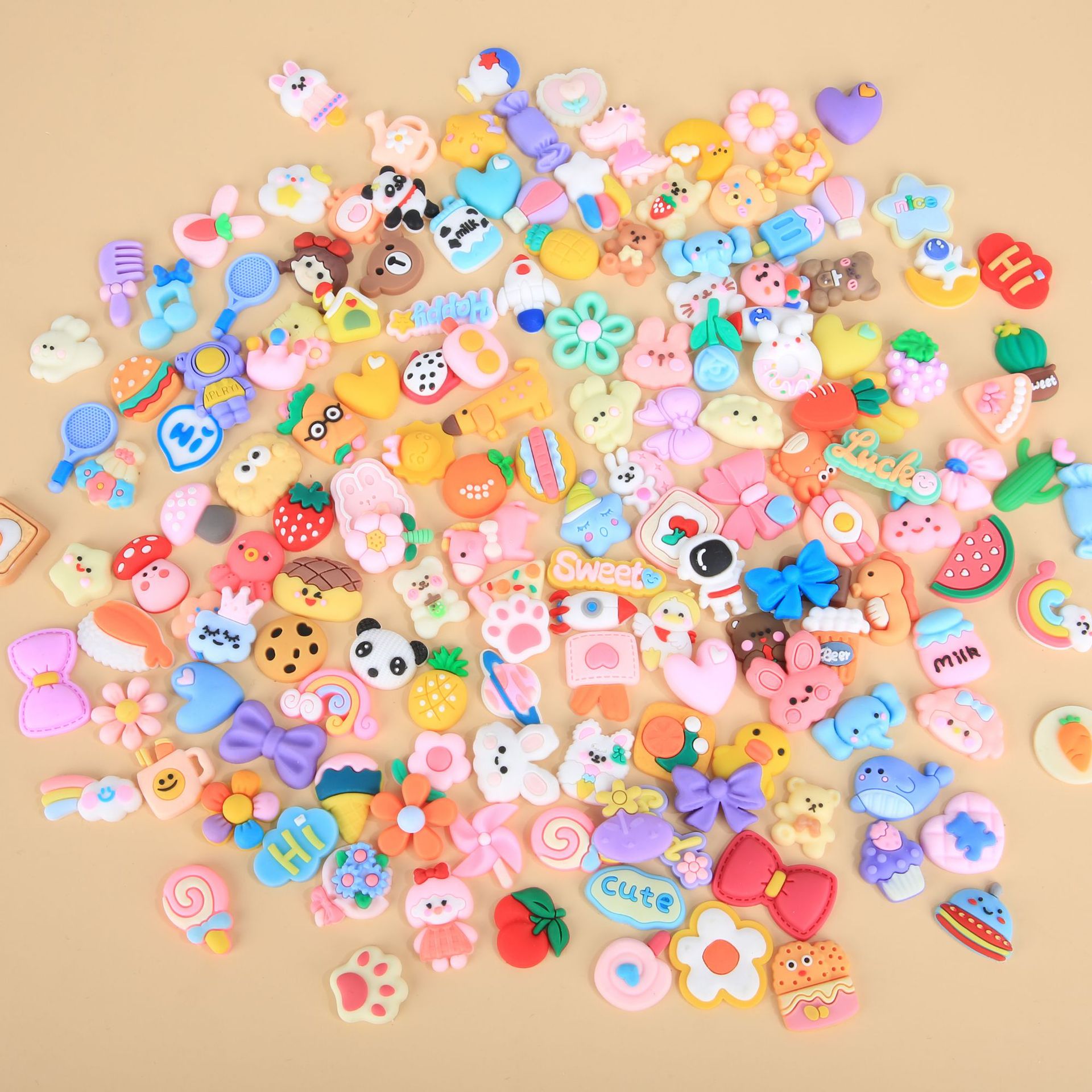 Factory direct sales of mixed resin accessories, cream phone cases, patches, cartoon diy accessories, and Guka accessories details Picture