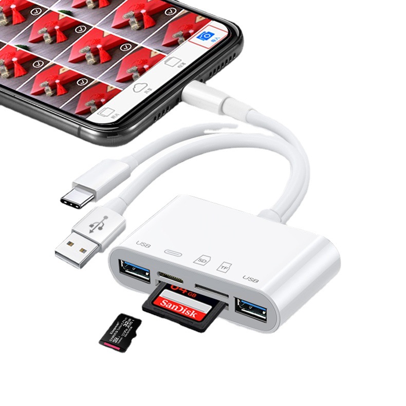 New For Android Huawei Card Reader Sd Card Mobile Otg All-In-One Type-C Card Reader Usb Four-In-One Item Picture
