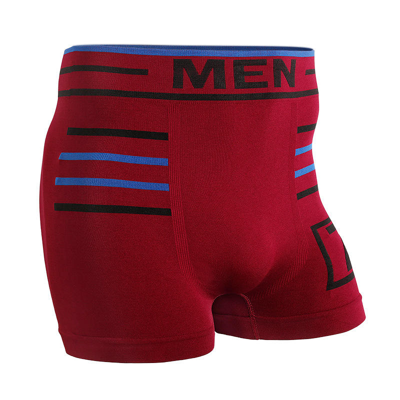 Factory Spot Wholesale Men's Boxer Briefs Seamless High Elastic Foreign Trade Men's Striped Underwear Moisture Absorption Deodorization details Picture