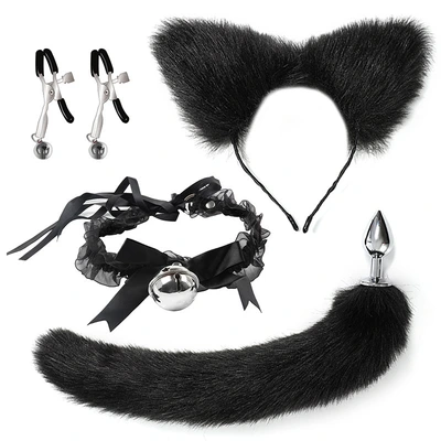 Passion foreign trade interesting new alternative fox headband bell collar breast clip sm binding sex toys adult products thumbnail