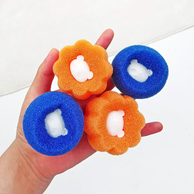 Little Bear Sponge Laundry jersey anti-entanglement and anti-sticking pilling washing machine cleaning ball Magic Stain Removal Washing and Protection ball details Picture