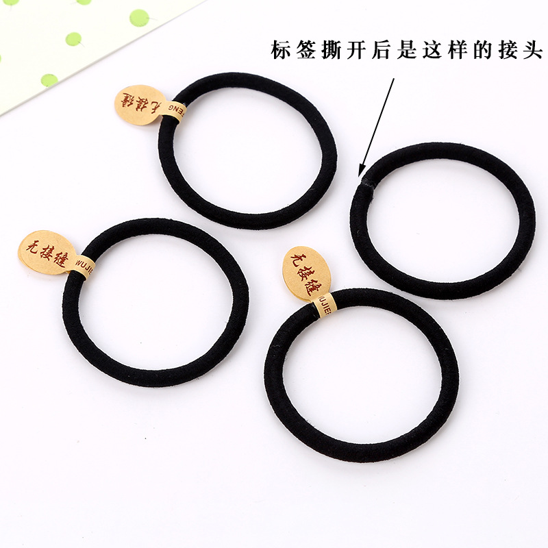 Thickened label, high-elasticity hair band, basic black Yiwu accessory, rubber band, women's hair band, plain band leather case Application Scenario
