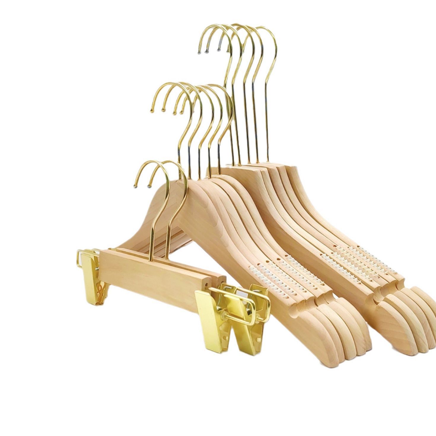 Clothing Store Clothes Rack Solid Wood Clothes Rack Non-Slip Non-Trace Wooden Coat Clothes Support Baby Children Clothes Rack Custom Wholesale Item Picture