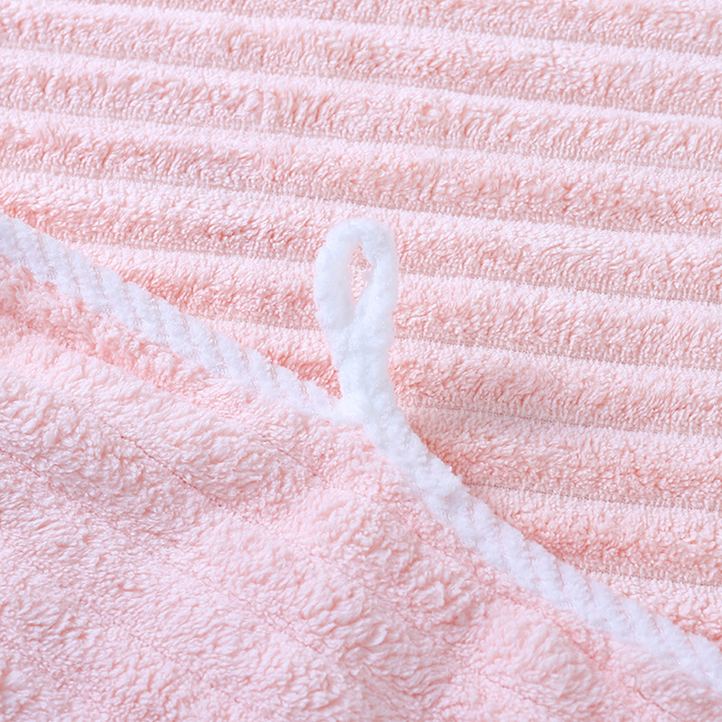 Coral fleece candy strip thickened bath towels, hand towels, super soft, water-absorbent and non-shedding, household wholesale in Jinzhou Application Scenario