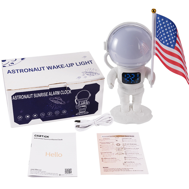 Cross-border new products: Smart astronaut sunrise wake-up ambient light, Astronaut Bluetooth speaker, Night light, children's gift Item Picture