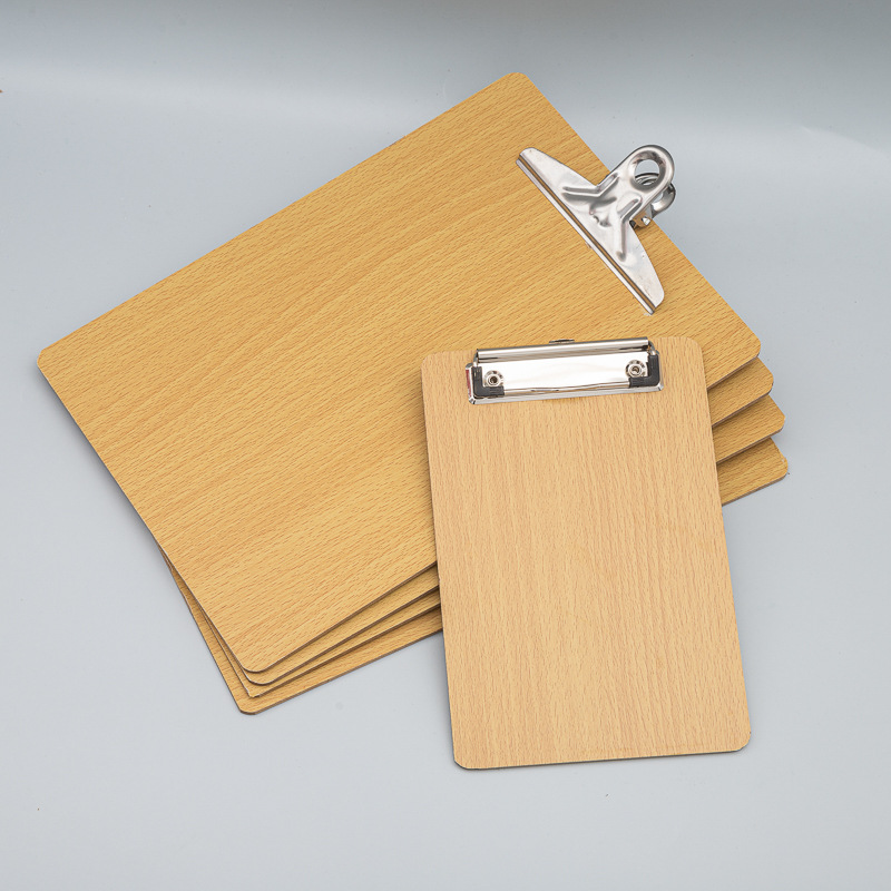 加厚板夹a4-32K写字垫板木质考试用菜单夹带挂钩夹板办公学生硬板