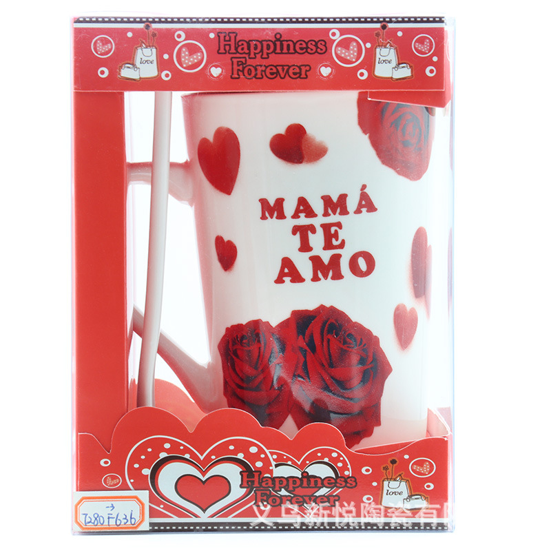 Spanish Mother's Day Cup Event Ceramic Cup Coffee Cup Milk Cup MAMA TE AMO MUG details Picture