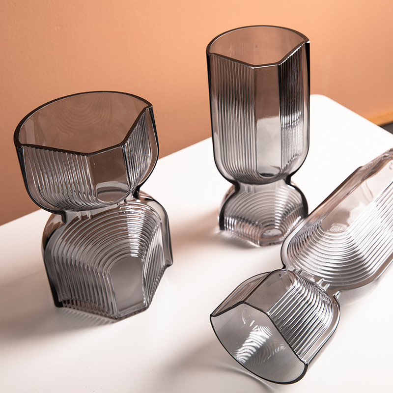 New modern, simple and creative European-style glass vases for living room, entrance hall, dining room, flower arrangement vases, set decorations, and Ins-style home furnishings Specification image