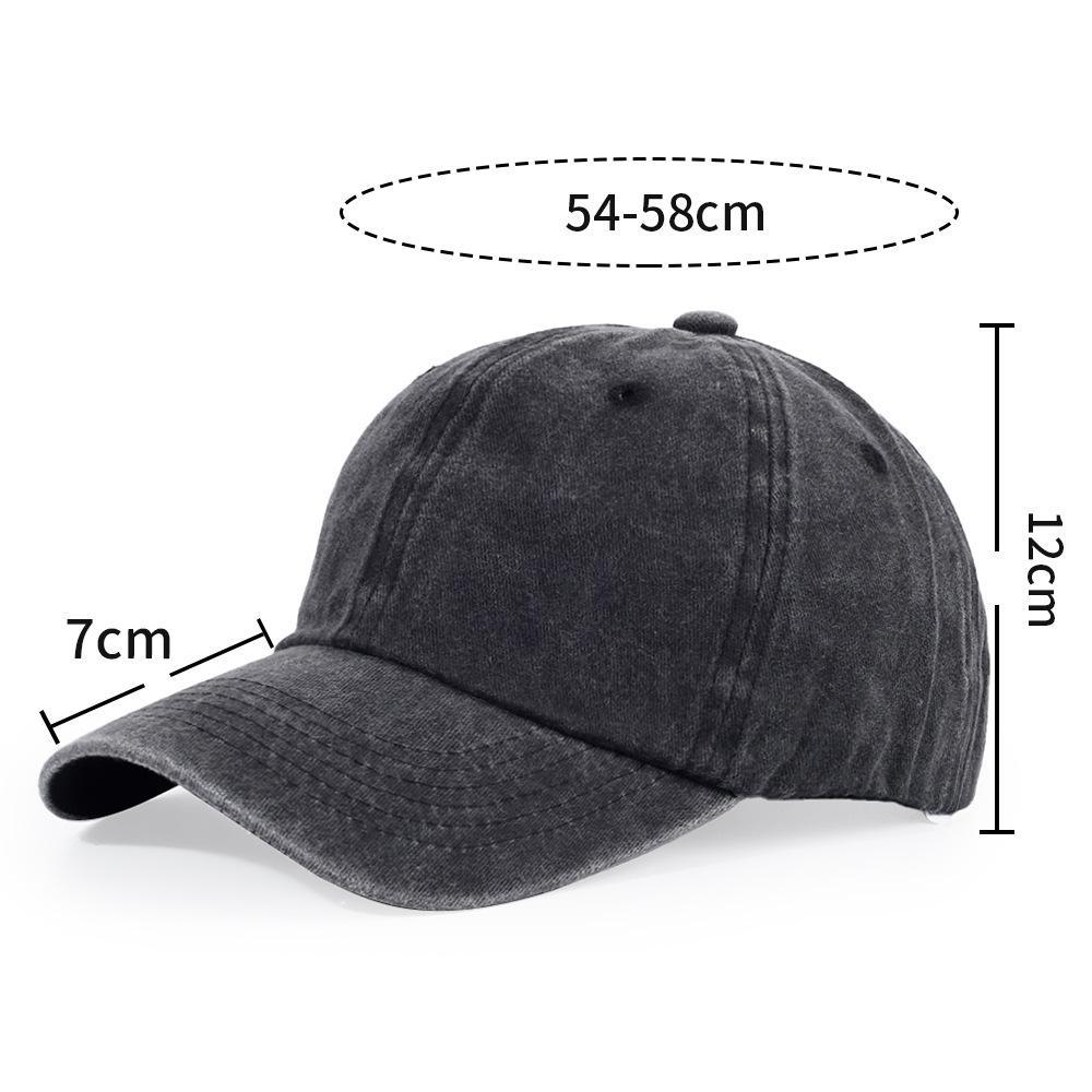 European and American washed baseball caps, soft-top caps, solid-color curved brim baseball caps, distressed denim sun hats are selling well on AliExpress details Picture