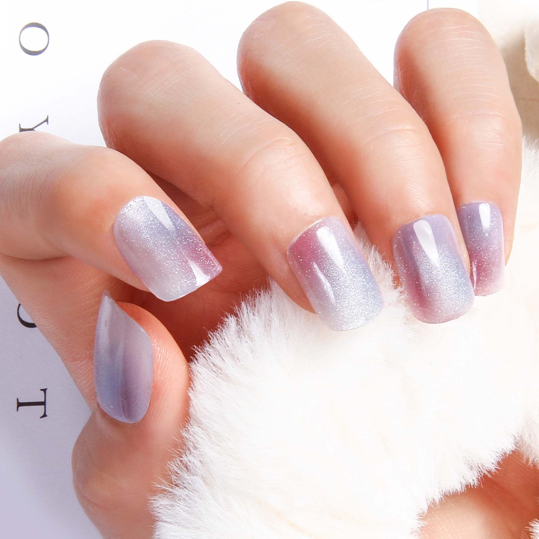Cat Eye Hand Nail Wear Nail Smudge Square Head Short Nail Nail Sheet Removable Fake Nail Nail Factory Wholesale Specification drawing