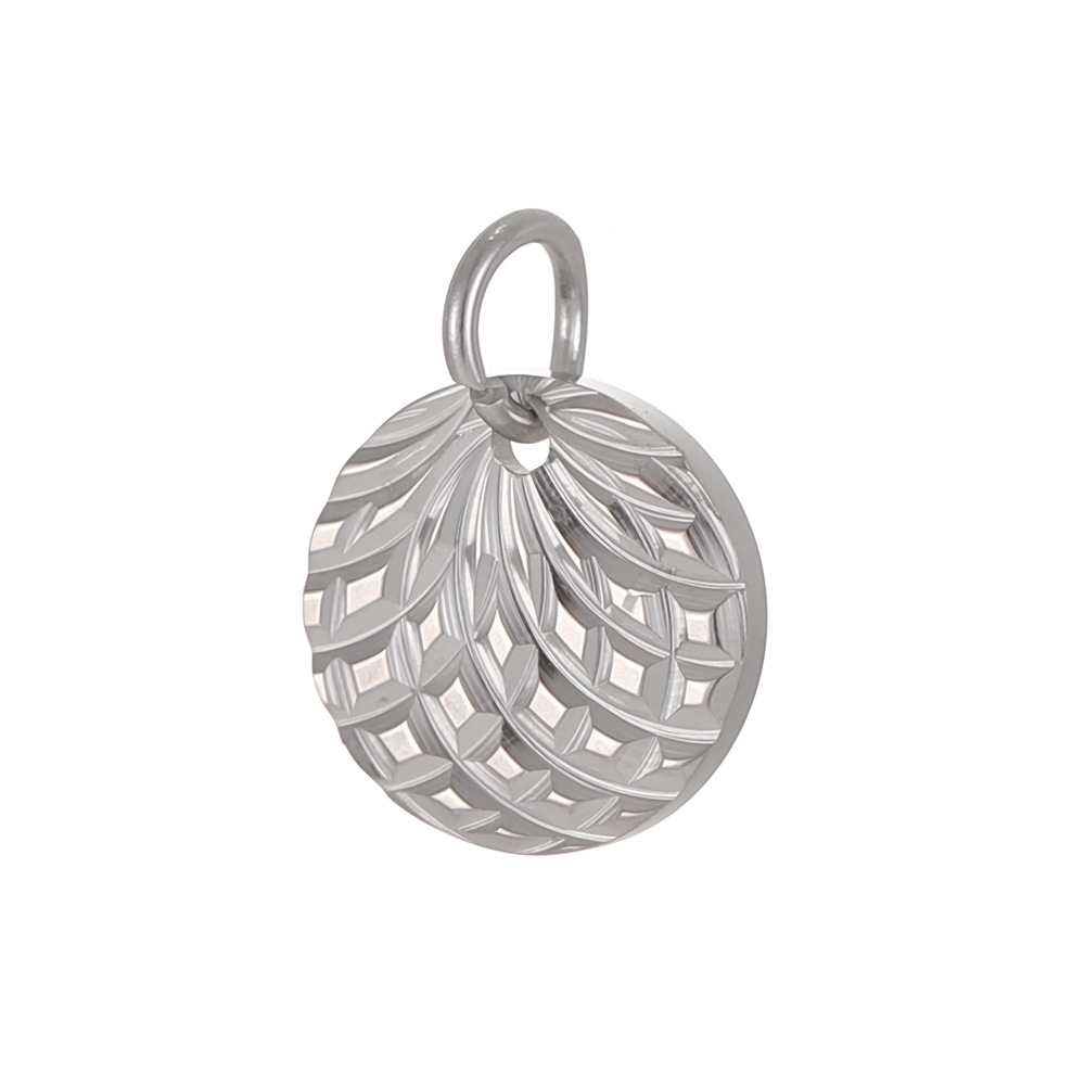 Cross-border best-selling stainless steel pendant texture pattern round plate heart four-leaf clover diy bracelet necklace accessory pic 29