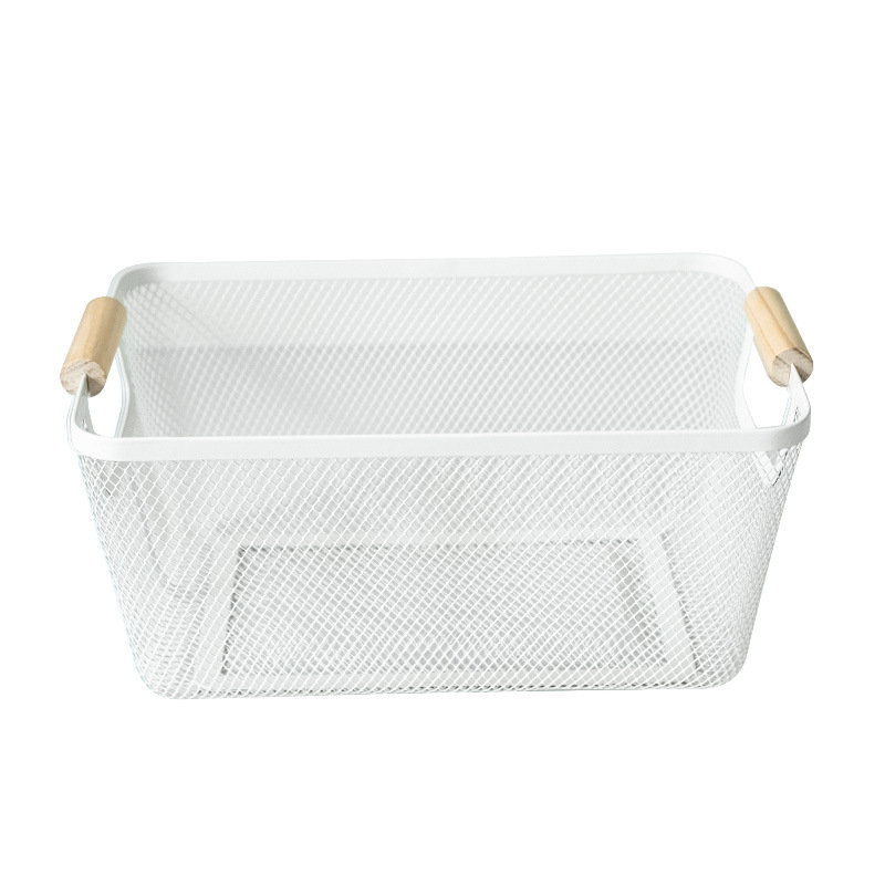 Nordic ironwork storage baskets, sundries, desktop storage baskets, snack blue iron frames, kitchen vegetable and fruit baskets, vegetable baskets Item Picture