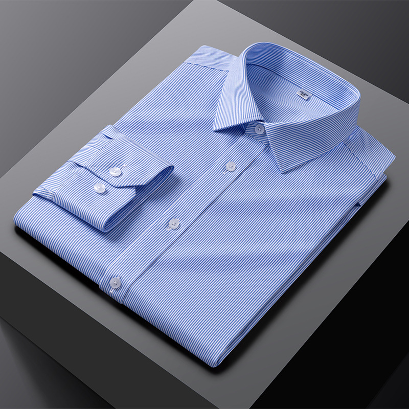 2025 Long-sleeved ready-to-wear, no-iron long-sleeved shirts for men's casual business and professional wear, men's shirts in stock, logo confirmed details Picture