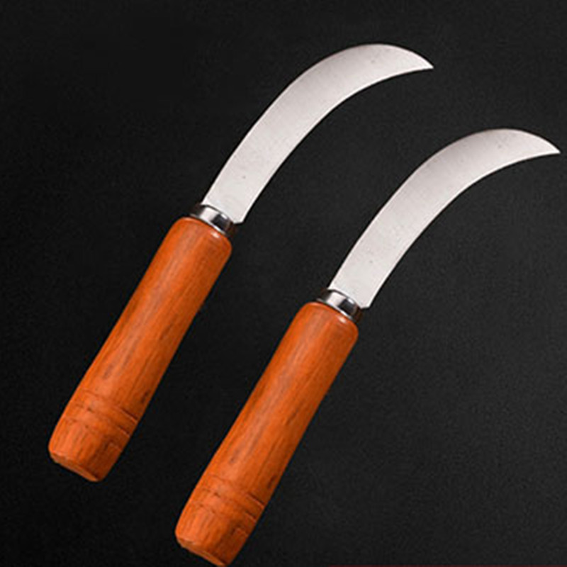 Stainless steel fruit pineapple knife, sharp wooden handle, small curved banana knife, fruit and vegetable peeler Item Picture