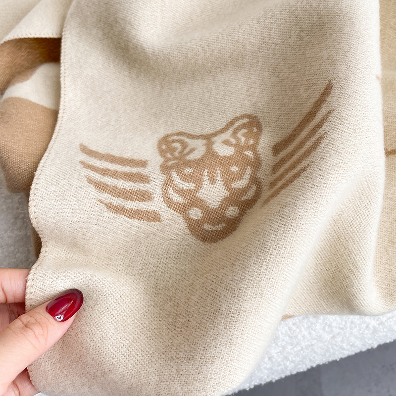 Star With Imitation Cashmere Scarf Female Autumn And Winter Network Red Live Thickened Tassel Shawl Dual-Purpose Warm Scarf Specification drawing