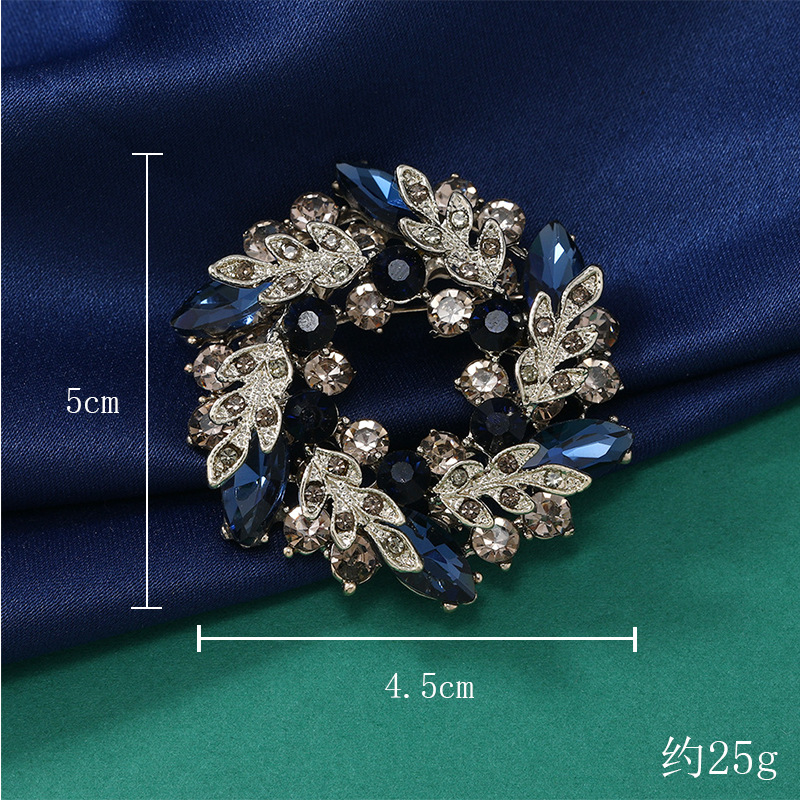 Elegant brooch, Bauhinia flower, high-gloss floral dress, diamond-encrusted, retro style and exquisite full diamond brooch dress decoration details Picture