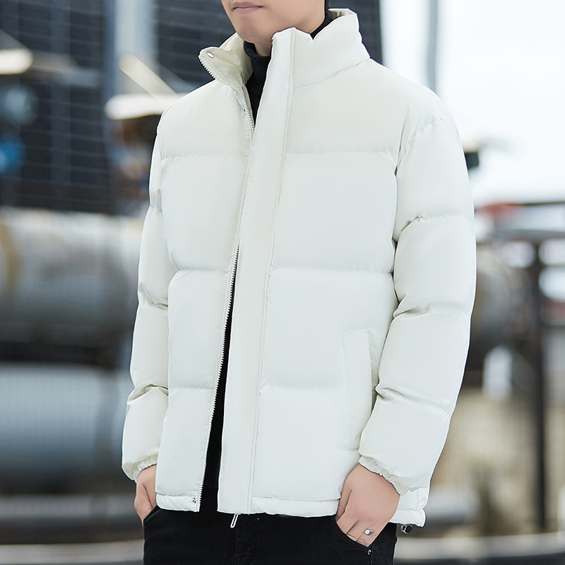 Men's down jacket 2025 Winter couple thickened stand-up collar bread jacket ins solid color versatile warm cotton-padded jacket jacket Specification image