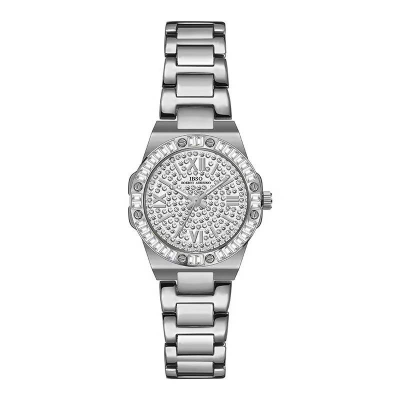 The manufacturer supplies IBSO IBSO watches with small dials, starry sky and diamond women's watches with steel straps for cross-border export Item Picture