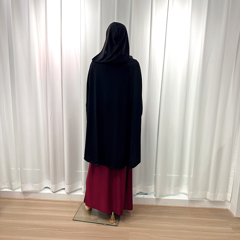 New Solid Color Muslim Spring And Autumn Long Sleeve Simple Loose Leisure Long Headscarf Cover Home Dress Gauze Scarf Item Picture