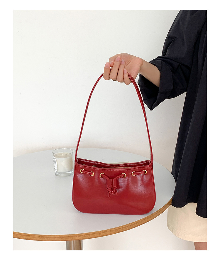 复古韩版新款时髦高级感手提小方包 气质简约通勤女士单肩腋下包详情3