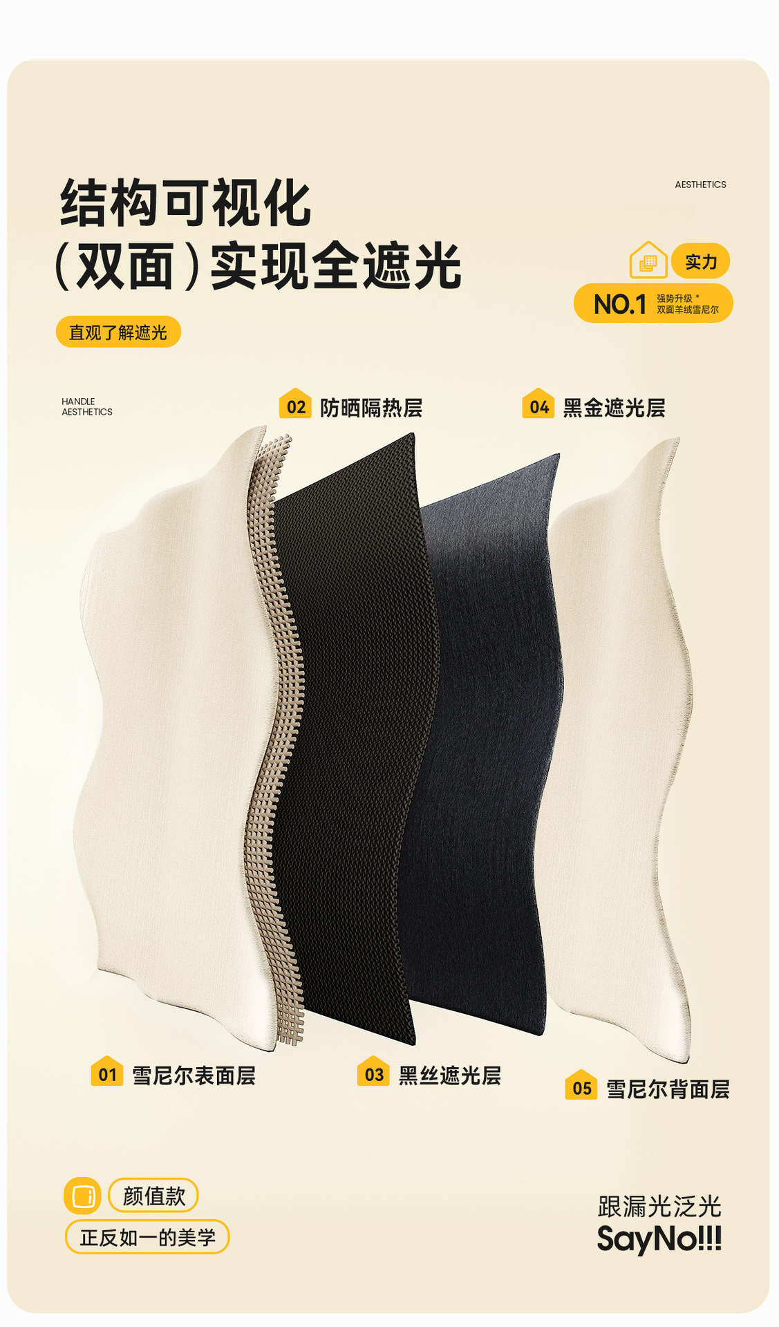 Double-sided Chenille curtains, fully light-blocking bedroom, high-end, modern and simple cream style, Shaoxing Keqiao curtains pic 31