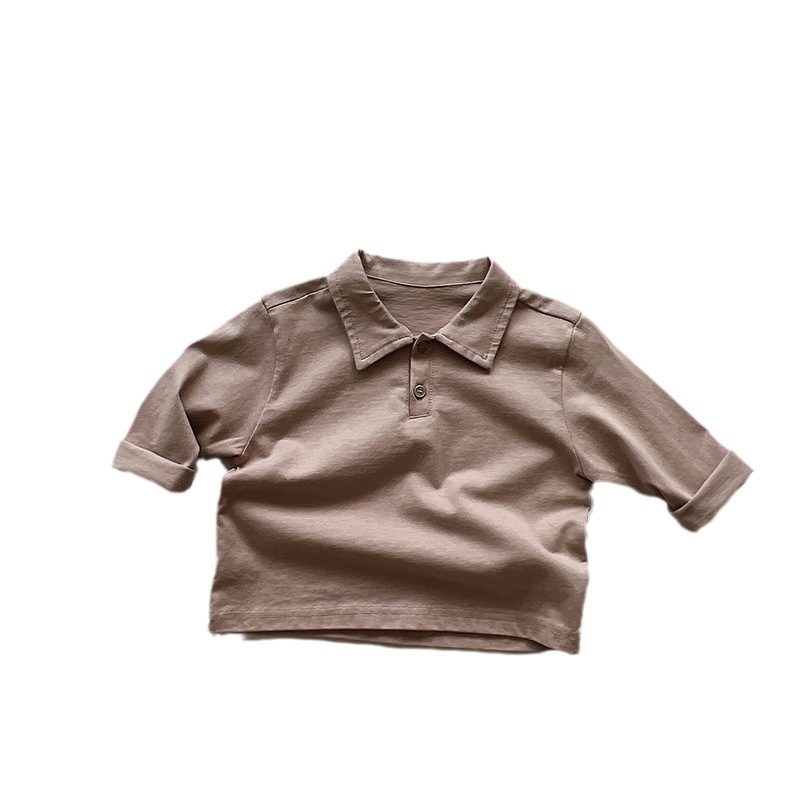 Long-sleeved T-shirt and polo shirt for boys, new autumn style for girls and children, retro Japanese and Korean forest-themed versatile tops for kids Item Picture