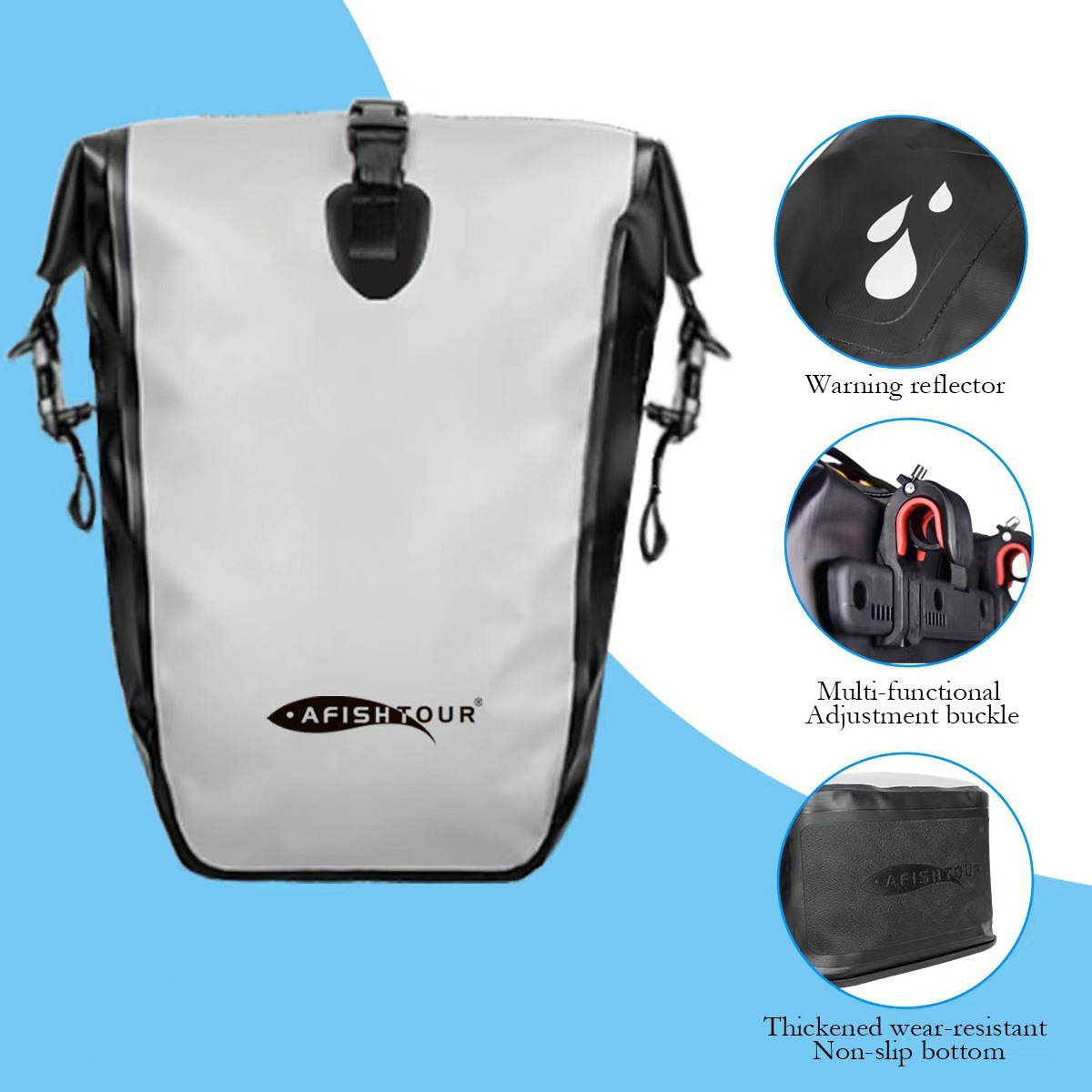 Cross-border best-selling bicycle bags, fully waterproof backpack bags, rear shelf bags, long-distance rainproof outdoor carrying bags, and cycling equipment Specification image