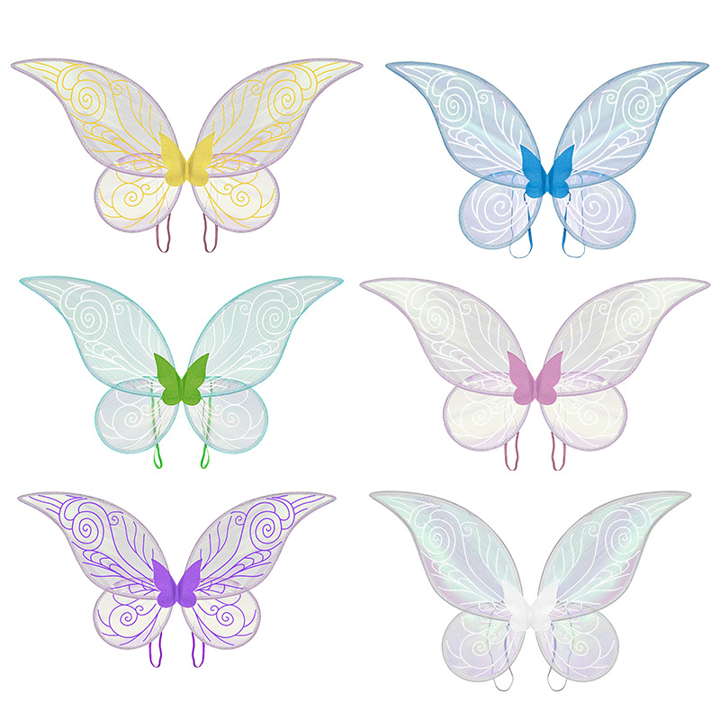 Cross-border Amazon children and adults Angel Wings Colorful Butterfly Festival Party Elf Butterfly Wings Prop set