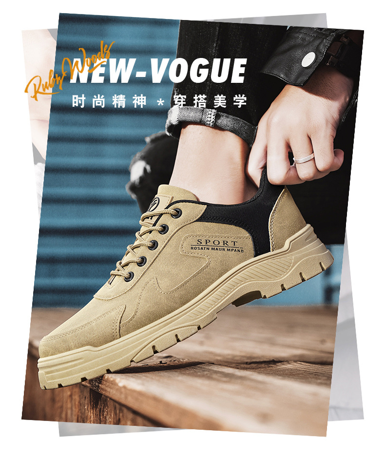 男鞋春季工地干活防滑耐磨百搭鞋子男休闲运动劳保鞋工装橡胶鞋底详情4