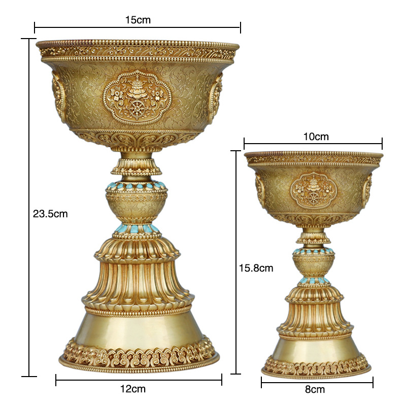 Butter lamp B pure copper oil lamp seat front lamp eight auspicious lamps for home hospital lights details Picture
