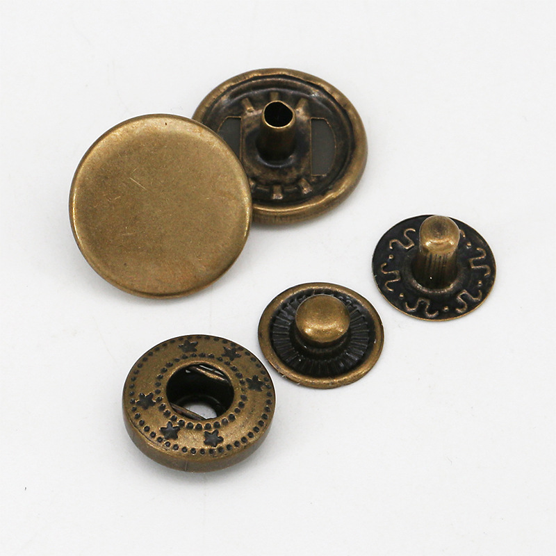 批发金属四合扣平面钮扣铜制圆形501/503/831/633羽绒服夹克细节图