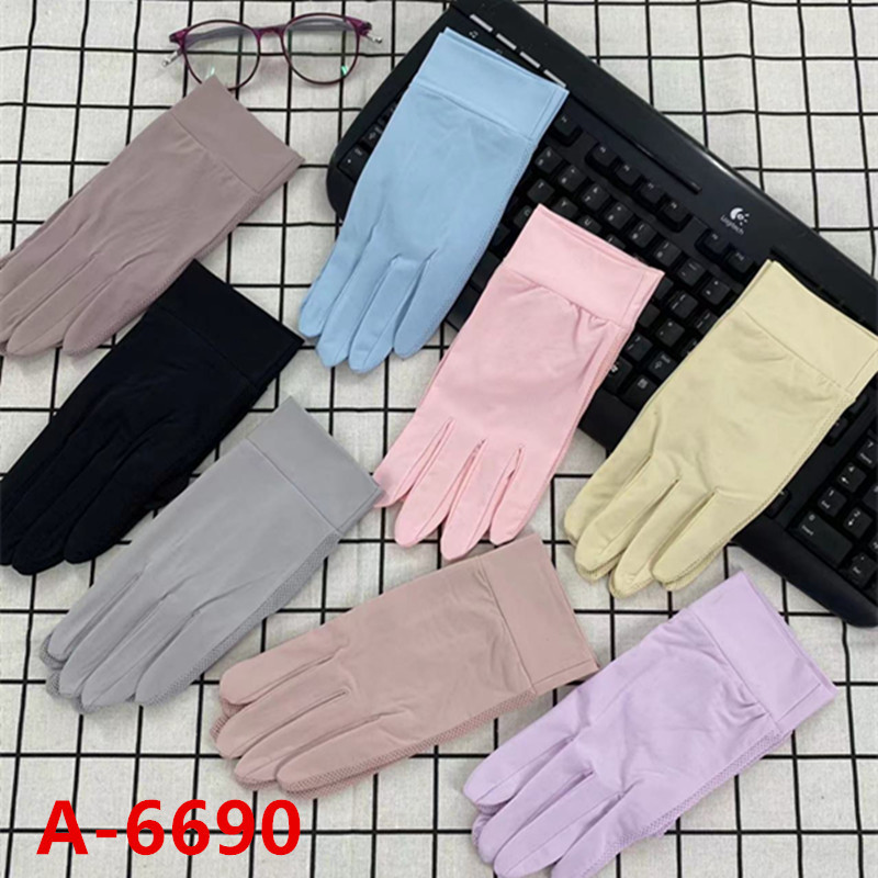 Sun protection gloves, thin adult UV-resistant gloves, breathable full-finger anti-skating silk sleeves, breathable finger-exposing wholesale
