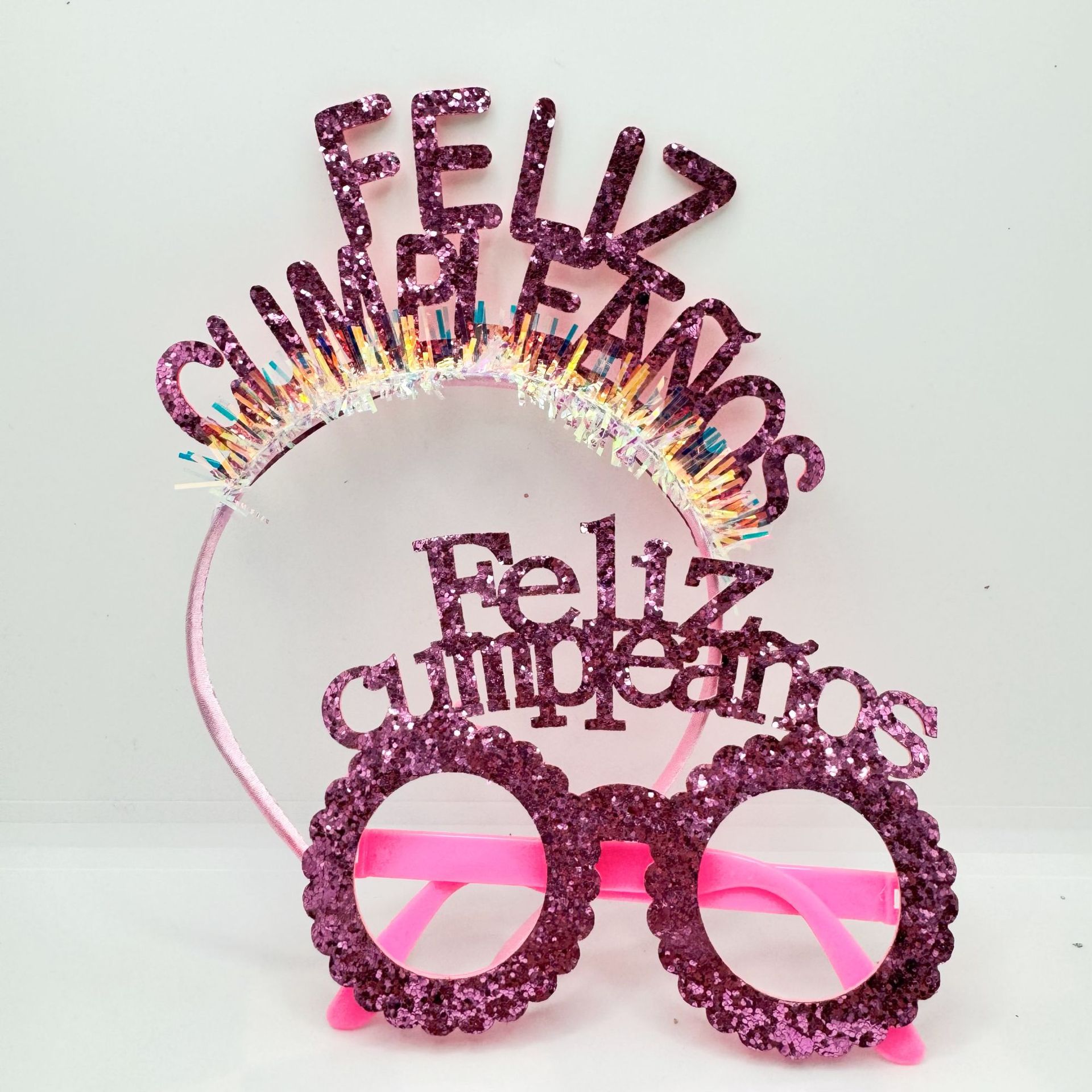 新品生日发箍眼镜闪粉金丝西语生日快乐头箍聚会派对气氛装饰