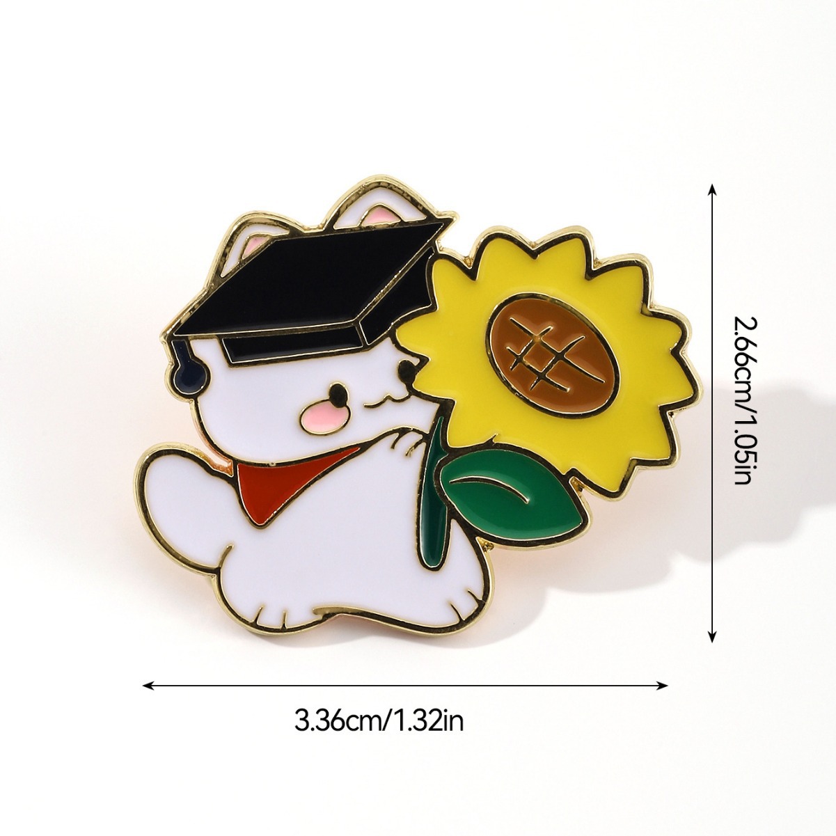 Win The Cat Student Exam Cheer Brooch 33*27Mm Graduation Season Gift Metal Badge Item Picture
