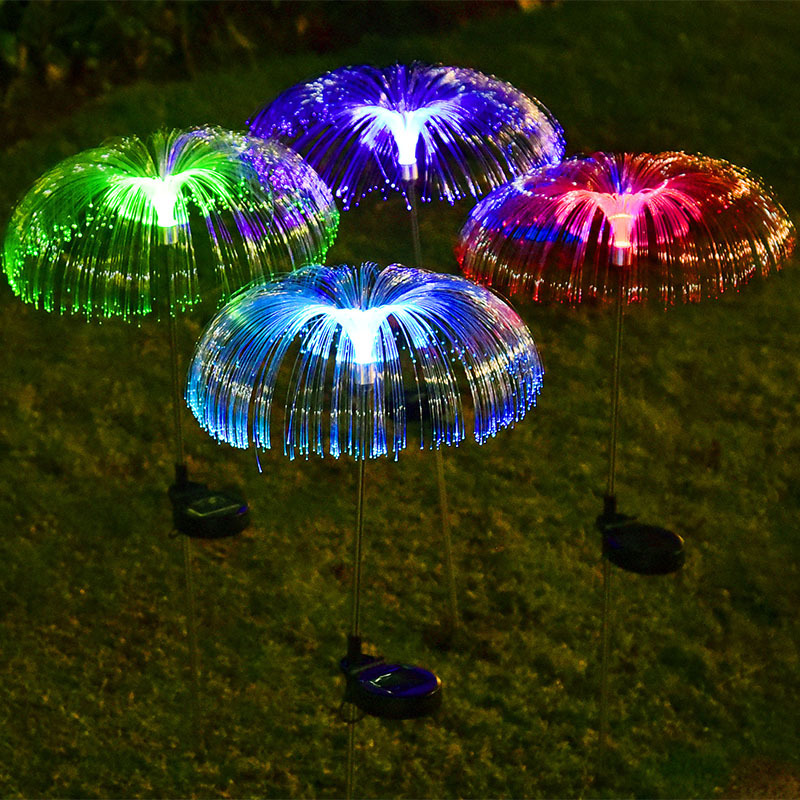 RGBled solar lights, courtyard decoration, seven-color optical fiber jellyfish lights, meteor shower atmosphere, festival lights Application Scenario