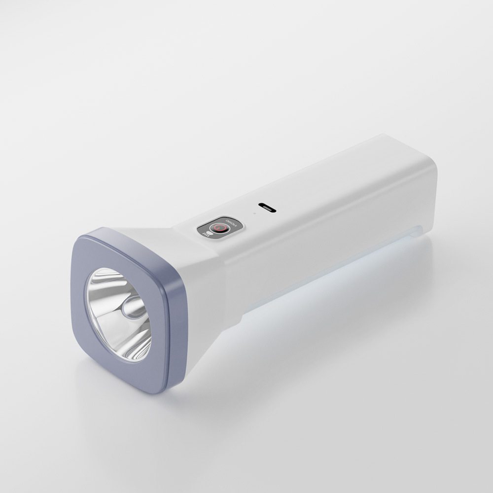 Wholesale LED plastic flashlight, rechargeable mini lighting searchlight, emergency outdoor lighting small flashlight details Picture