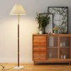 HR floor lamp, Nordic living room, light luxury, ins style, bedroom, study, solid wood, retro American minimalist pleated table lamp, standing details Picture