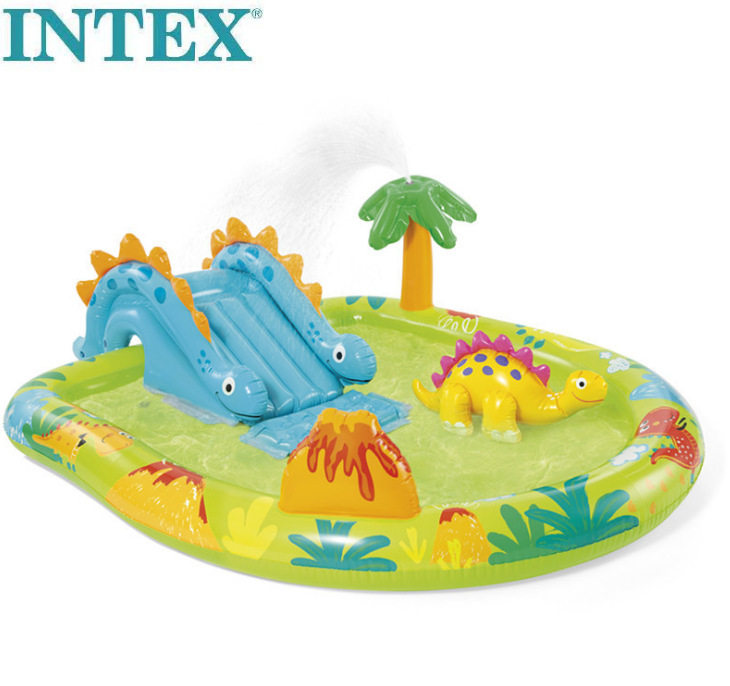 intex57166火山岛恐龙公园水池充气儿童戏水家庭泳池现货