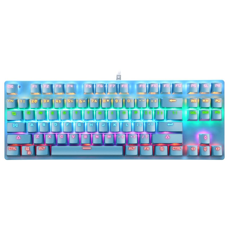 K7 Mechanical Keyboard 87% Equipped With Wired Real Mechanical Blue Axis Color Matching Real Mechanical Keyboard Personalized Mechanical Keyboard Specification drawing