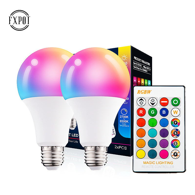 Color-Changing Remote Control Bulb With Memory Led Colorful Rgb Bulb Color Bulb A60 Plastic-Coated Aluminum Constant Current A19 Item Picture