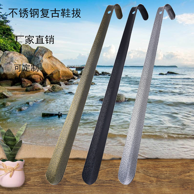 厂家批发鞋拔子爆花金不锈钢鞋拔鞋抽加长老人孕妇儿童提鞋器穿鞋产品图