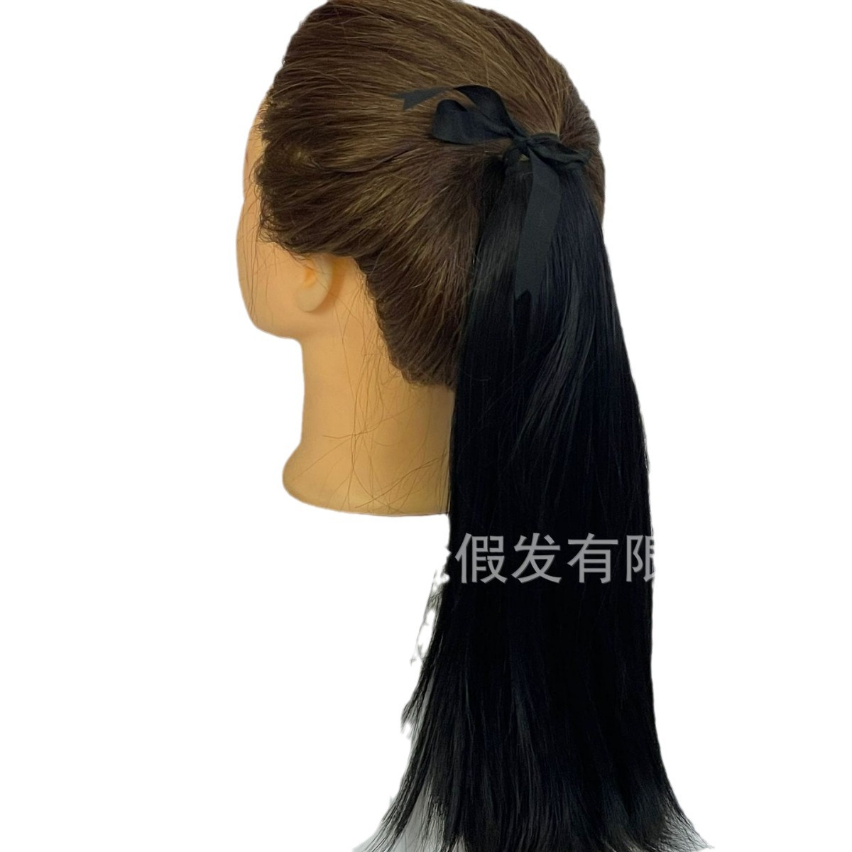 NEWLOOK Black long straight tied ponytail cross-border manufacturer wholesale in stock wholesale wigs Application Scenario