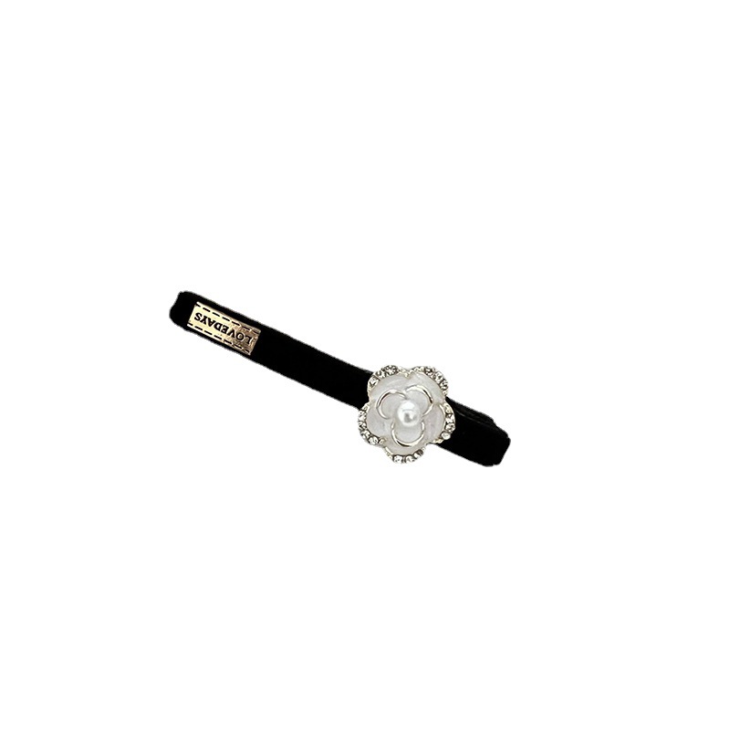 Small Fragrant Camellia Dongdaemun New Side Clip Fine Duck Beak Clip Velvet Fringe Clip Back Of Head Broken Hair Clip Female Item Picture